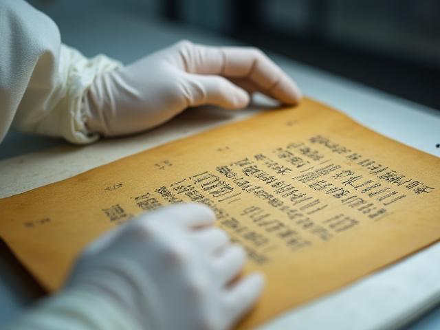 고문서 디지털화 작업 중인 전문가 클로즈업